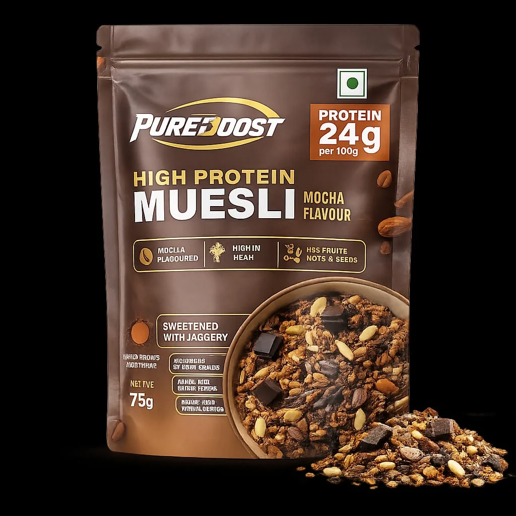 Pureoost High Protian Muesli Mocha Flavoured 1