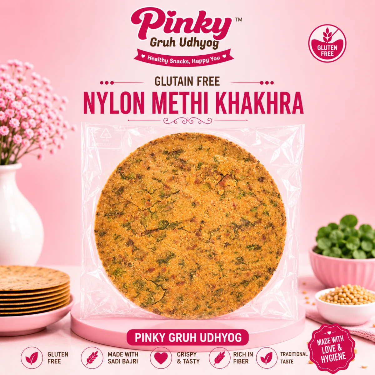 GLUTAIN FREE NAYLON METHI KHAKHRA